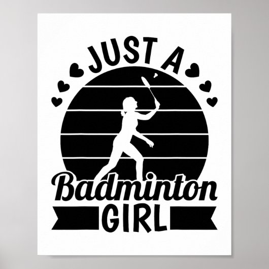 Badminton Player Team - Shuttle Just A Badminton G Poster (Voorkant)