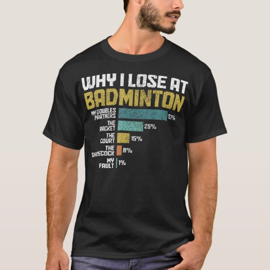 Badminton Player Why I Lose At Badminton Funny T-shirt (Voorkant)