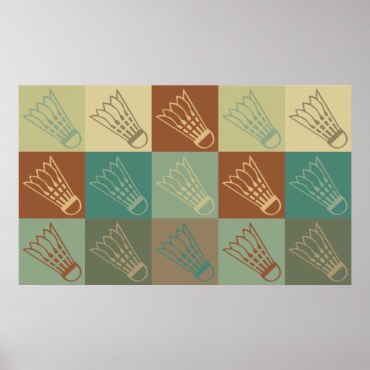 Badminton Pop Art Poster (Voorkant)
