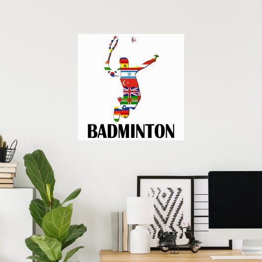 Badminton Poster (Thuiskantoor)