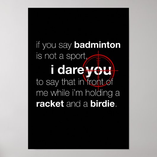Badminton Poster (Voorkant)
