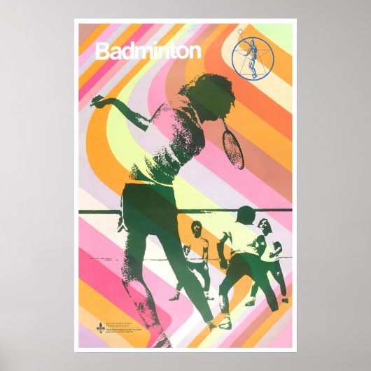 Badminton Poster Racket Sport Kunst Shuttle (Voorkant)