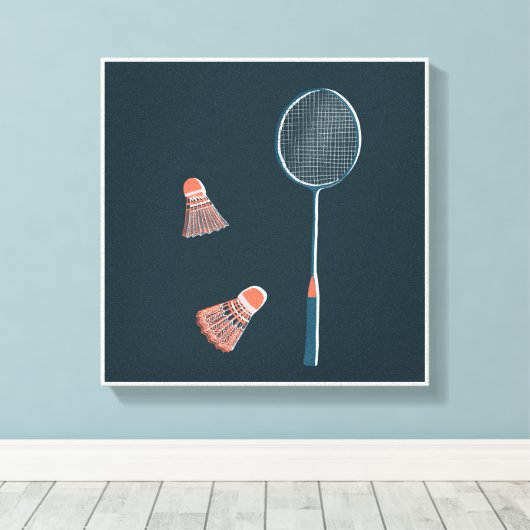 badminton print - hand getekend voor je! (Insitu (Houten vloer))
