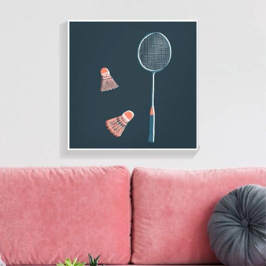  badminton print - hand getekend voor je! (Insitu (Woonkamer))