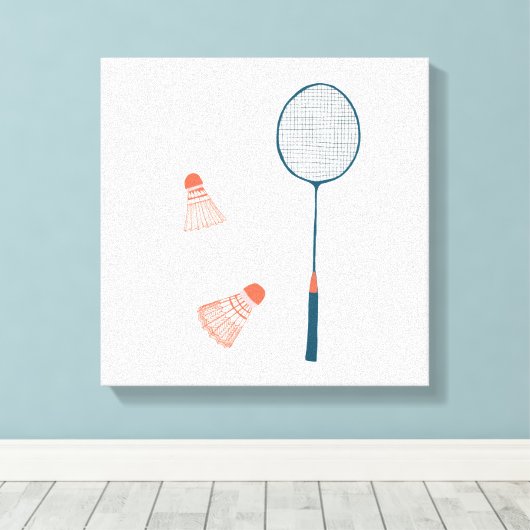 badminton print wit: hand getekend voor je! (Insitu (Houten vloer))