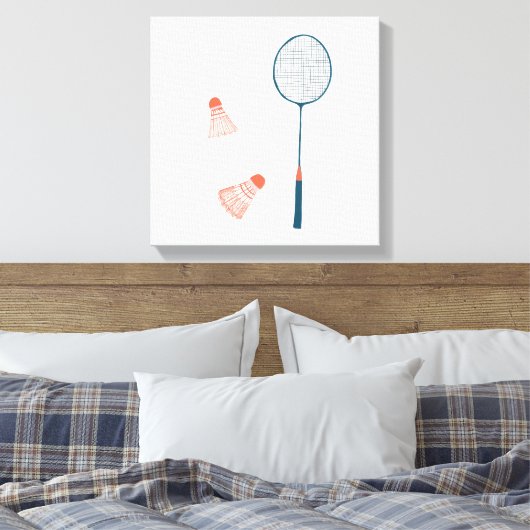 badminton print wit: hand getekend voor je! (Insitu (Slaapkamer))