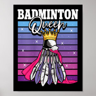 Badminton Queen Shuttle speler Poster