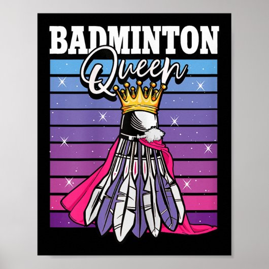 Badminton Queen Shuttle speler Poster (Voorkant)