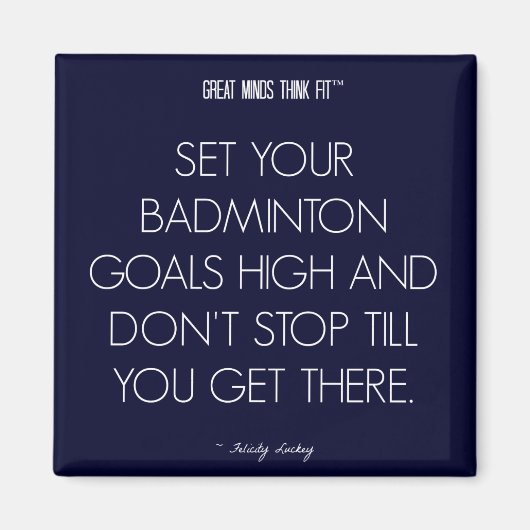 Badminton Quote 1: Doelen voor Success Magnet (Voorkant)