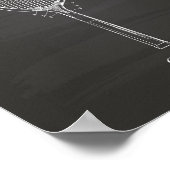 Badminton Racket 1925 Patent Art Chalkboard Poster (Hoek)