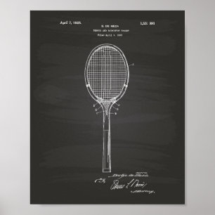 Badminton Racket 1925 Patent Art Chalkboard Poster