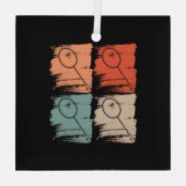Badminton Racket Badminton Retro Glas Ornament (Achterkant)