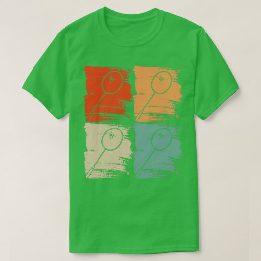 Badminton Racket Badminton Retro T-shirt (Design voorkant)