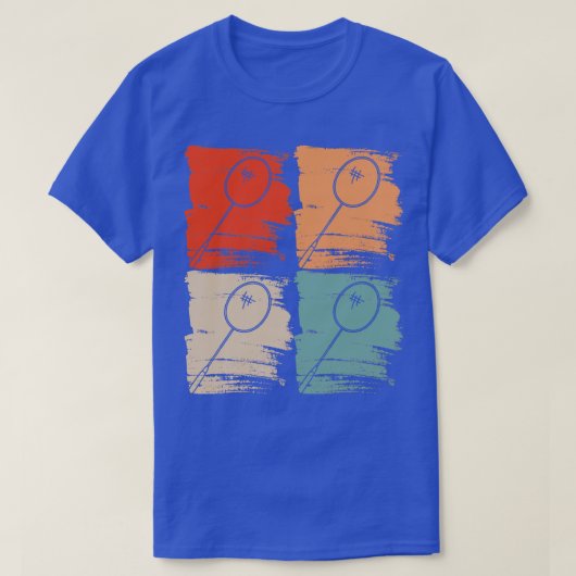 Badminton Racket Badminton Retro T-shirt (Design voorkant)