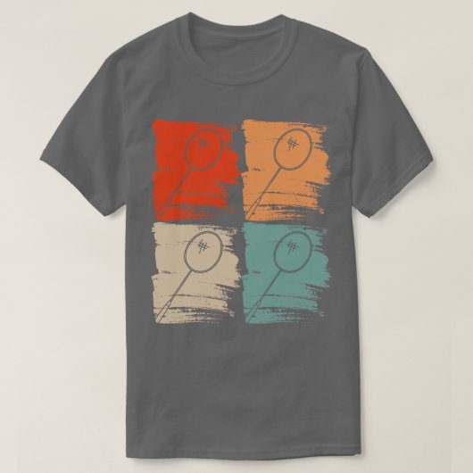 Badminton Racket Badminton Retro T-shirt (Design voorkant)