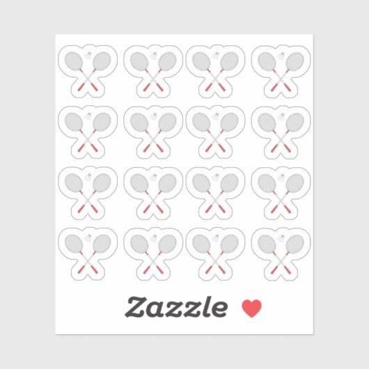 Badminton Racket Bal Sport Herinnering Bujo Planne Sticker (Vel)