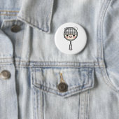Badminton Racket Cartoon Face Shuttle Player Ronde Button 5,7 Cm (In situ)