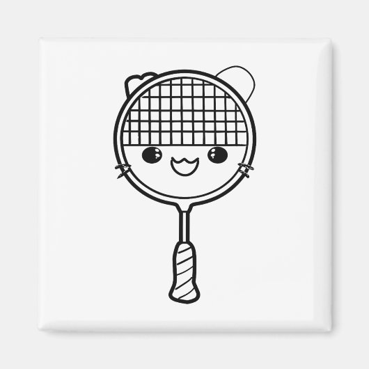 Badminton Racket Cartoon Look Shuttle Game Magneet (Voorkant)