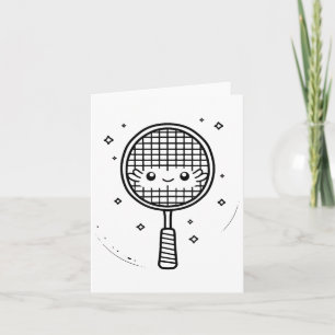 Badminton Racket Comic Shuttle Kaart