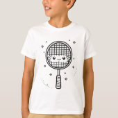 Badminton Racket Comic Shuttle T-shirt (Voorkant)