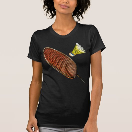 Badminton racket en shuttlecock t-shirt (Voorkant)