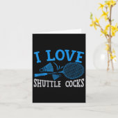 Badminton Racket Fun Player I Love Shuttle S Kaart (Gele Bloem)