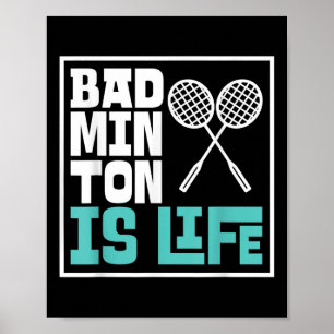 Badminton Racket - Grappige Badminton Speler Poster