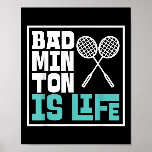 Badminton Racket - Grappige Badminton Speler Poster (Voorkant)