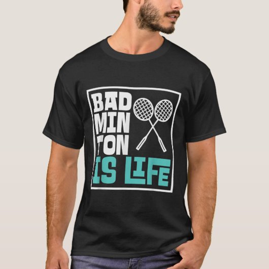 Badminton Racket - Grappige Badminton Speler T-shirt (Voorkant)