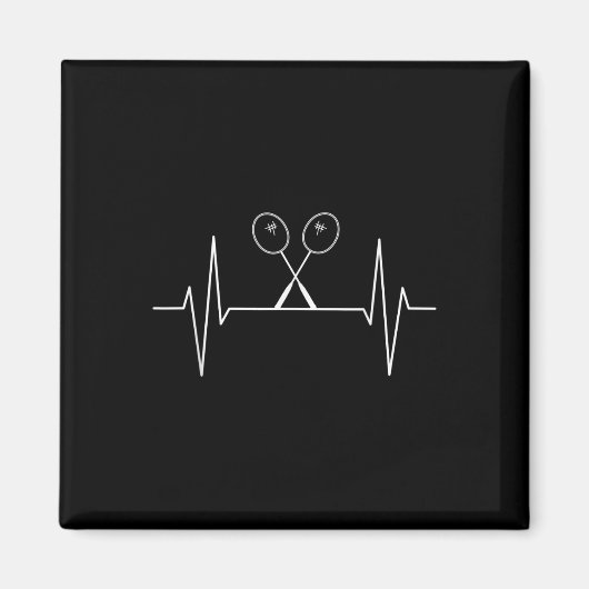 Badminton Racket Heartbeat Badminton Player, Geslo Magneet (Voorkant)