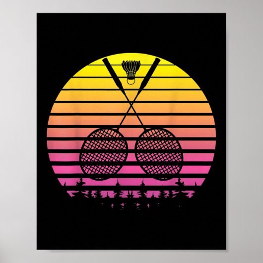 Badminton Racket Shuttle Fun Sports Player Coach G Poster (Voorkant)