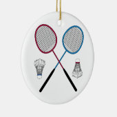 Badminton Rackets Birdies Shuttlecocks Keramisch Ornament (Rechts)