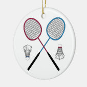 Badminton Rackets Birdies Shuttlecocks Keramisch Ornament (Links)