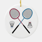 Badminton Rackets Birdies Shuttlecocks Keramisch Ornament (Achterkant)