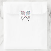Badminton Rackets Birdies Shuttlecocks Ronde Sticker (Tas)