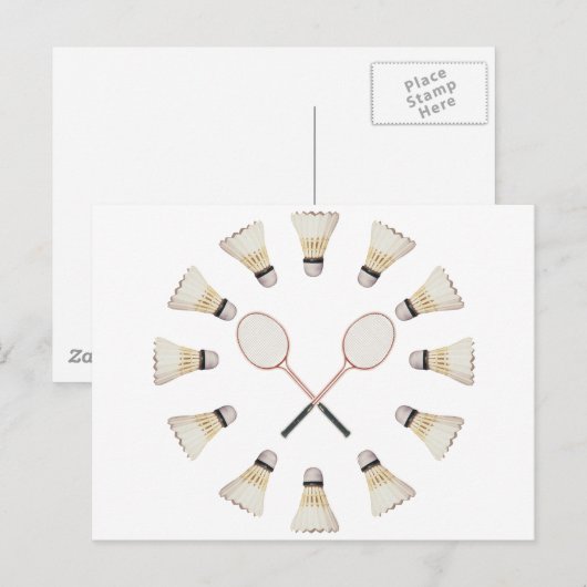 Badminton Rackets Briefkaart (Voorkant / Achterkant)