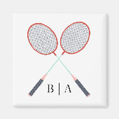 Badminton Rackets Custom Monogrammed Magneet (Voorkant)