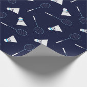 Badminton Rackets en Shuttlecocks Sportthema Cadeaupapier (Hoek)