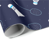 Badminton Rackets en Shuttlecocks Sportthema Cadeaupapier (Rol Hoek)