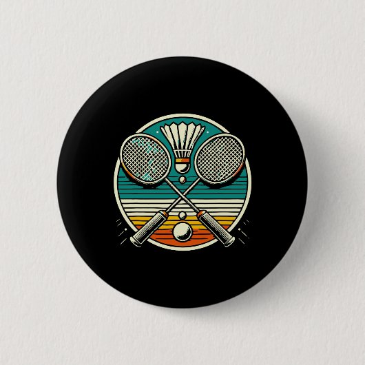  Badminton Rackets Shuttle Crossed Rackets Ronde Button 5,7 Cm (Voorkant)