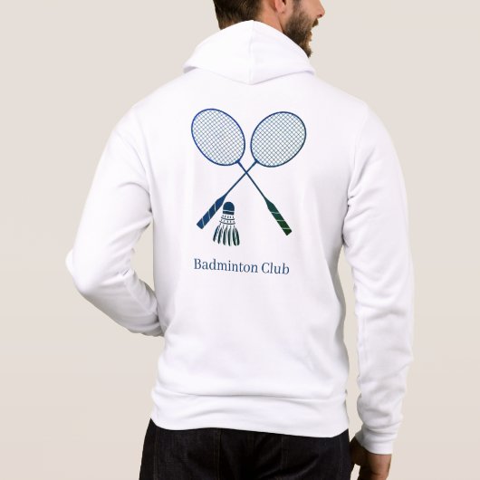 Badminton Rackets Shuttlecock Birdie gepersonalise Hoodie (Achterkant)