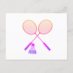 Badminton Rackets Shuttlecock Birdie Ombre Briefkaart