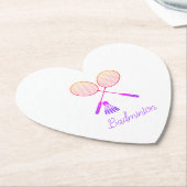 Badminton Rackets Shuttlecock Birdie Ombre Heart Kartonnen Onderzetters (Gekanteld)