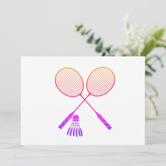 Badminton Rackets Shuttlecock Birdie Ombre Kaart (Staand voorkant)
