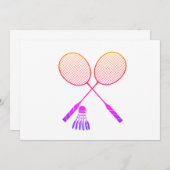 Badminton Rackets Shuttlecock Birdie Ombre Kaart (Voorkant / Achterkant)