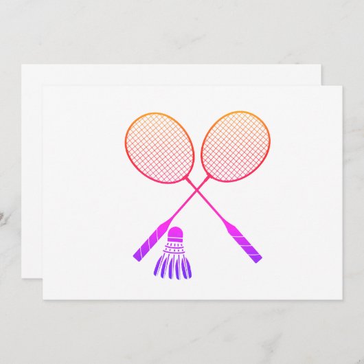 Badminton Rackets Shuttlecock Birdie Ombre Kaart (Voorkant / Achterkant)