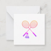 Badminton Rackets Shuttlecock Birdie Ombre Notitiekaartje (Voorkant)