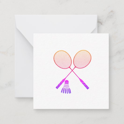 Badminton Rackets Shuttlecock Birdie Ombre Notitiekaartje (Voorkant)