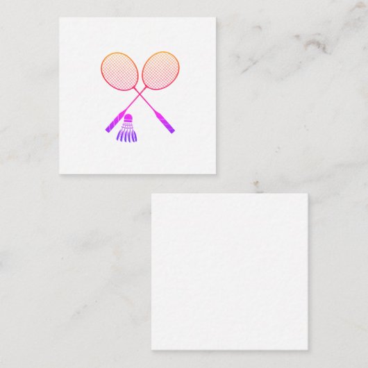 Badminton Rackets Shuttlecock Birdie Ombre Notitiekaartje (Voorkant / Achterkant)