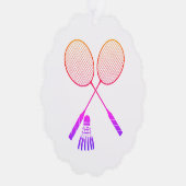Badminton Rackets Shuttlecock Birdie Ombre Ornament Kaart (Rechts)